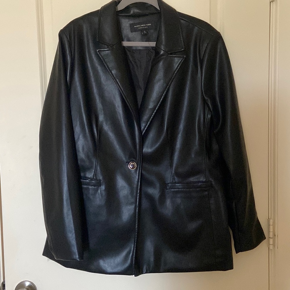 Marc New York Black Leather Blazer